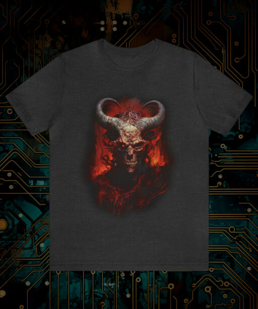 Diablo 4 Inspired Sinister Dominion Shirt - Front View - Heather Gray
